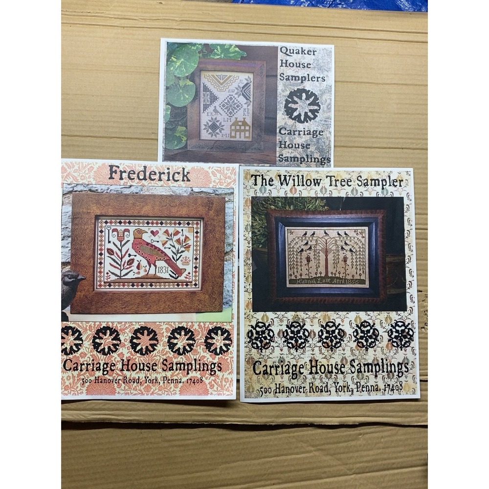 Carriage House Samplings Cross Stitch Patterns Lot- Frederick Willow Tree Quaker